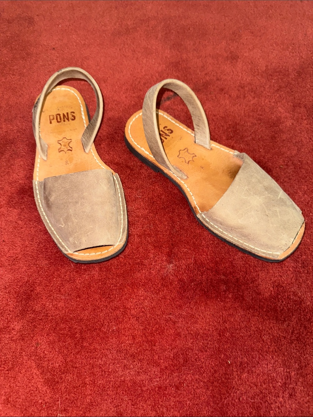 PONS Women’s Leather Slingback Sandal in Taupe - Picture 3 of 7